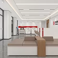 Dongguan Bank Modern Lobby Interior With Waiting Area Sofas And Self Service Devices