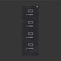 Black Filing Cabinet With Four Drawers Silver Handles And Label Slots