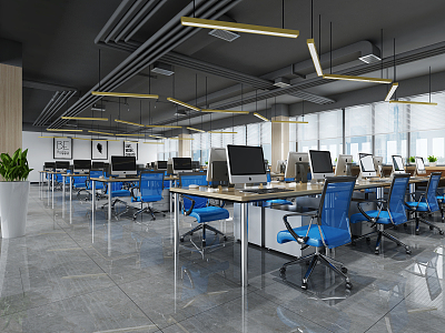 modern public office area office 3d model