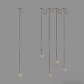 Minimalist Sphere Pendant Lights Hanging From Ceiling In Modern Interior Design 3d model