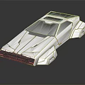 Futuristic Silver Concept Car With Streamlined Design Transparent Roof And Geometric Lines