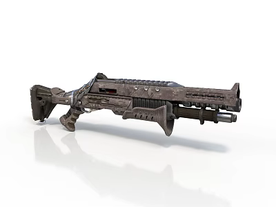 Futuristic Sci-Fi Weapon With Detailed Mechanical Components Metallic Structure And Tactical Combat Design 3d model