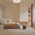 Modern Living and Dining Room Interior Design with Sofa Dining Table Chairs and Pendant Lights