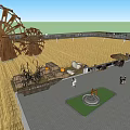 Modern Paddy Field Paddy Field Experimental Base 3d model