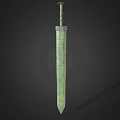Ancient Bronze Sword With Long Sharp Blade And Ornate Hilt Green Patina Historical Weapon