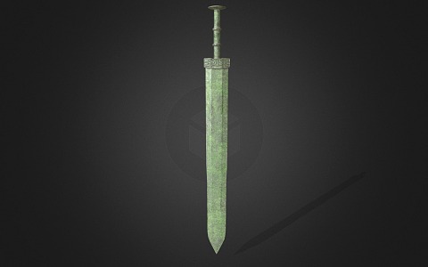 Chinese bronze sword ancient building antique cultural relics 3d model