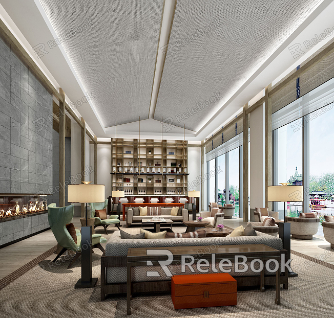 Modern Hall Lobby Bar model