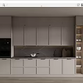 Modern Kitchen Interior With Sleek Gray Cabinets Countertop And Built In Appliances