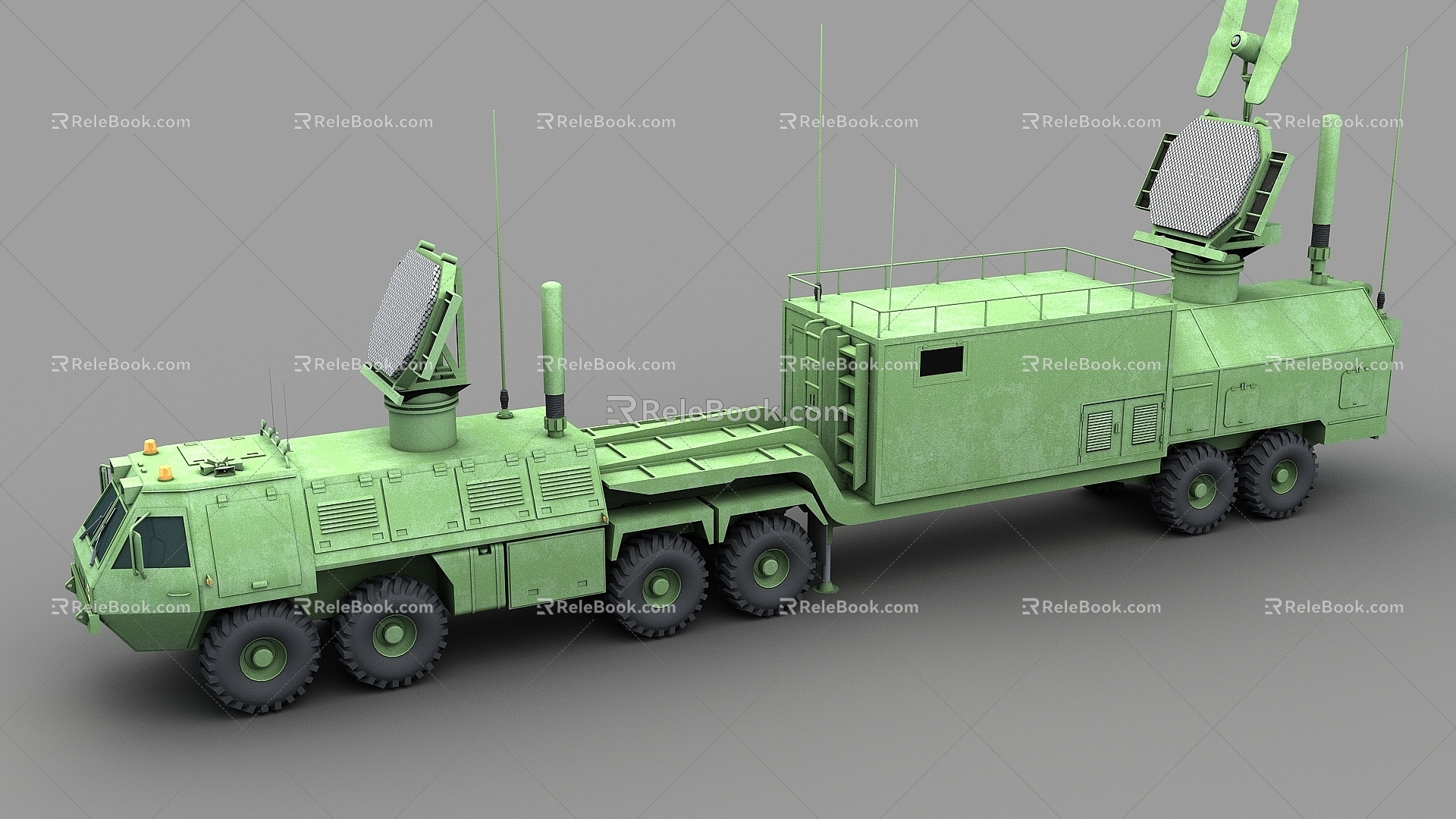 Phased array radar vehicle radar armored vehicle combat command vehicle weather radar long-range warning radar air defense radar anti-missile radar long-range early warning radar military radar vehicle 3d model