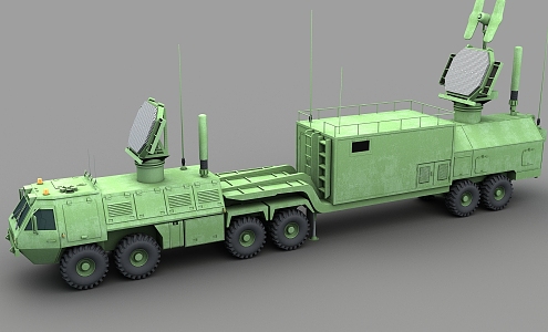 Phased array radar vehicle radar armored vehicle combat command vehicle weather radar long-range warning radar air defense radar anti-missile radar long-range early warning radar military radar vehicle 3d model