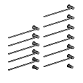 Black Metal Rod and Connector Components for Bathroom Cabinet Rack Assembly Set