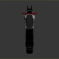 Futuristic White And Black Gun With Red Accent Black Magazine Blue Detail Modern Weapon Design