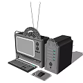 Vintage Desktop Computer Setup With Monitor Tower Case Keyboard And Mouse