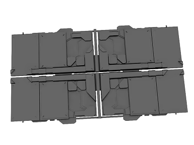 Gray Industrial Modular Mechanical Components With Symmetrical Assembled Design Structure 3d model