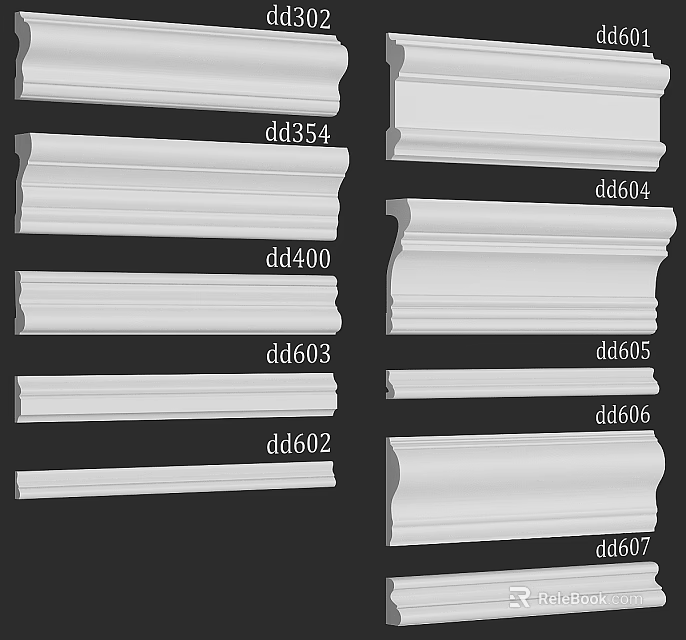 Various Designs of Gypsum Cornice Molding for Home Interior Decoration Projects 3d model 