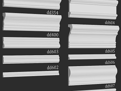 Various Designs of Gypsum Cornice Molding for Home Interior Decoration Projects 3d model