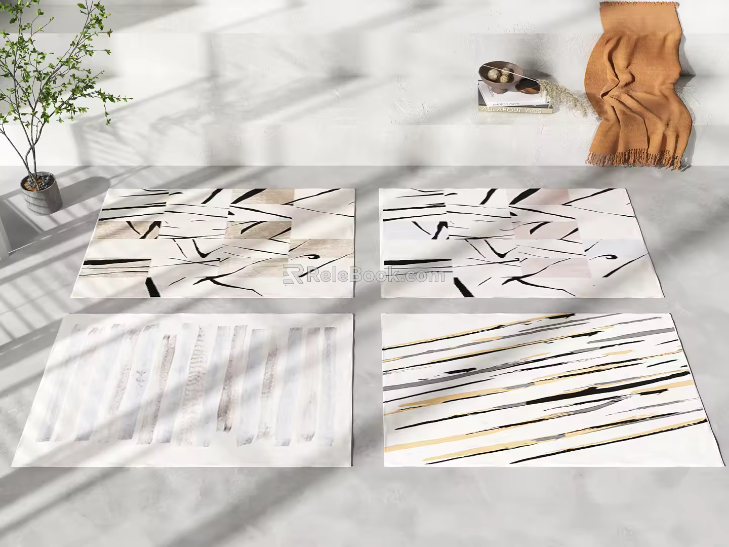 Modern Square Carpet Combo 3d model