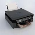 Black EPSON Office Printer With Multifunction Features And Printed Paper Output 3d model