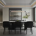 Modern Living And Dining Area Interior With Open Concept Large Windows City View Sofa Fireplace