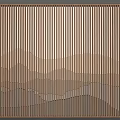 New Chinese style background wall grid landscape background wall grid landscape wall landscape lamp belt background sofa background landscape partition landscape wall 3d model