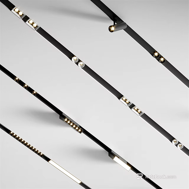 Modern Design Downlights And Spotlights With Sleek Black Body And Easy Installation For Home Lighting 3d model 