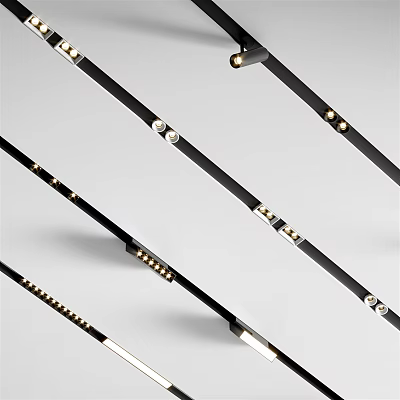 Modern Design Downlights And Spotlights With Sleek Black Body And Easy Installation For Home Lighting 3d model