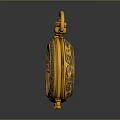 Golden Pocket Watch With Roman Numerals Intricate Gears And Decorative Base