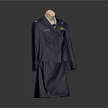 Purple Military Uniform Suit Comprising Jacket Skirt And Decorative Badges For Formal Use
