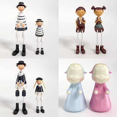 Modern Doll Character Doll Ornaments Combination 3d model Modern Doll Character Doll Ornaments Combination 3d model