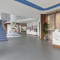 Modern Jiangsu TCM Clinic Reception Area With Marble Desk Chinese Decor And Green Plants