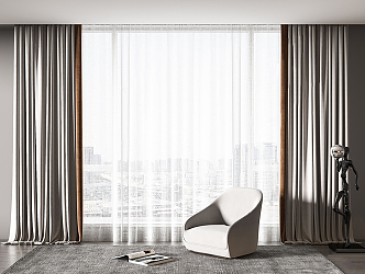 Modern Curtains 3d model