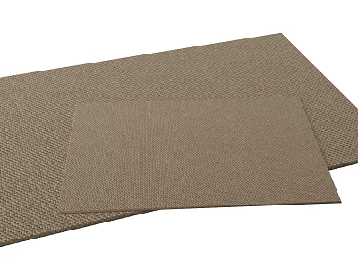 Brown Textured Stylish Carpet Two Rectangular Pieces for Home Interior 3d model