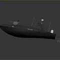 Black Unmanned Boat With Advanced Surveillance Equipment And Antenna Structure