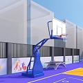 modern basketball court basketball park 3d model