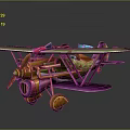 Colorful Retro Vintage Airplane Model For Space Exploration Themed Decor