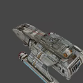 Sci Fi Spaceship Game Movie Character With Gray Body Red Accents And Blue Lights