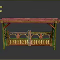 Wooden Entrance Gate With Canopy And Carved Double Door Design