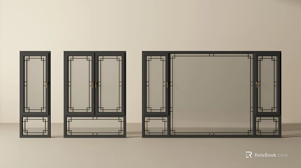 Modern Black Frame Casement Windows With Clear Glass Panes And Sleek Design 3d model 