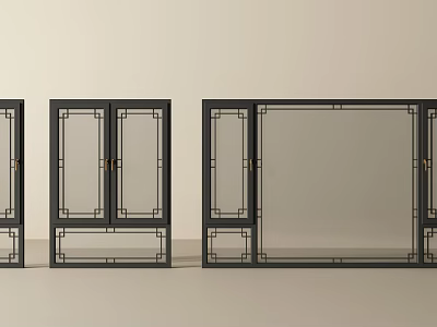Modern Black Frame Casement Windows With Clear Glass Panes And Sleek Design 3d model