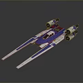 Futuristic Blue And White Spaceship With Streamlined Design And Dual Engines For Cosmic Exploration