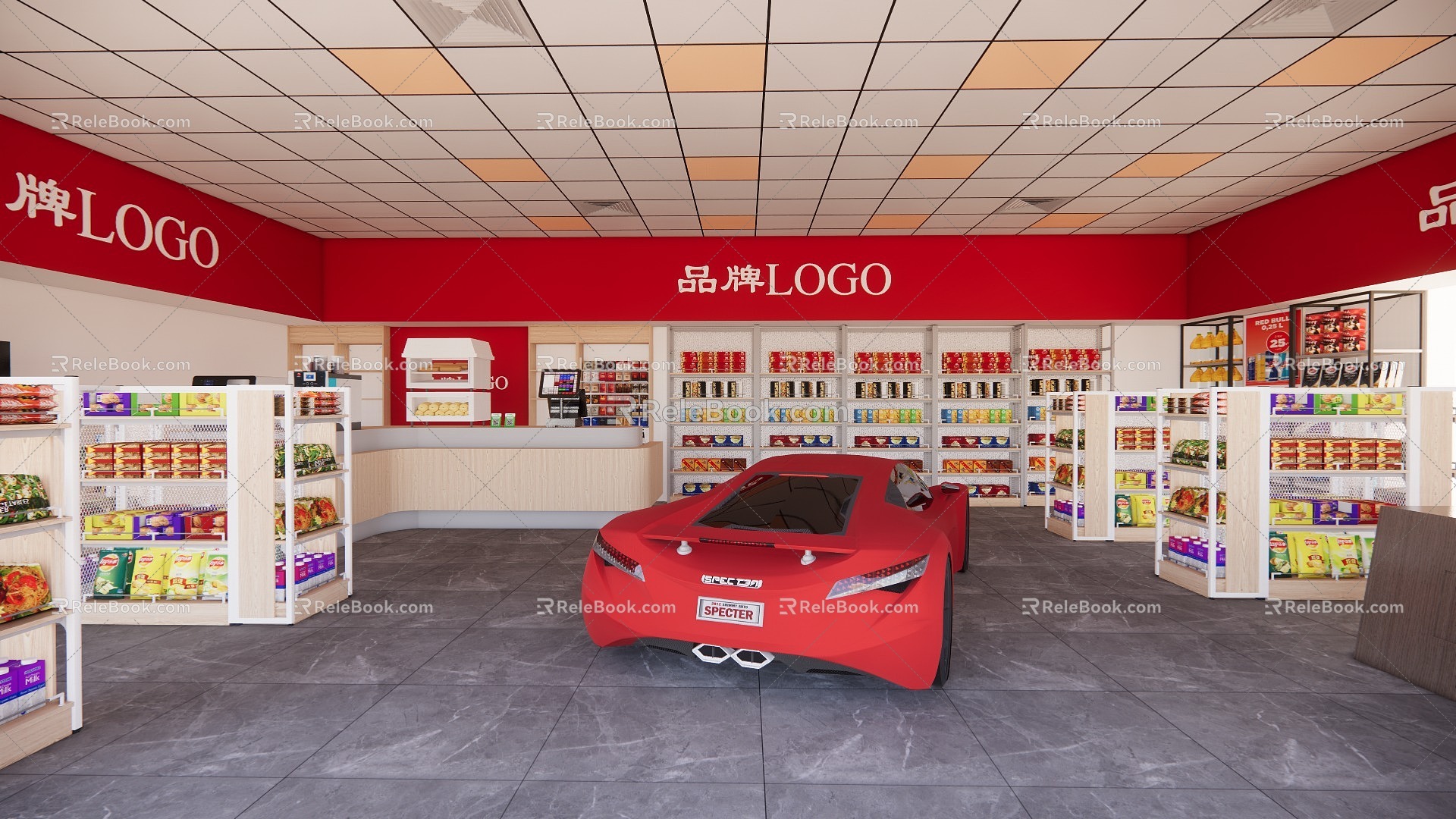 Gas Station Convenience Store 3d model