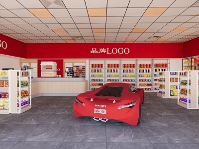 Gas Station Convenience Store 3d model