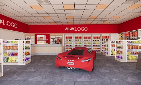 Gas Station Convenience Store 3d model