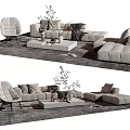 Modern sofa coffee table combination 3d model