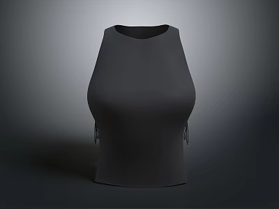 Gray Sleeveless Fitted Top With Minimalist Design For Comfortable Daily Use 3d model