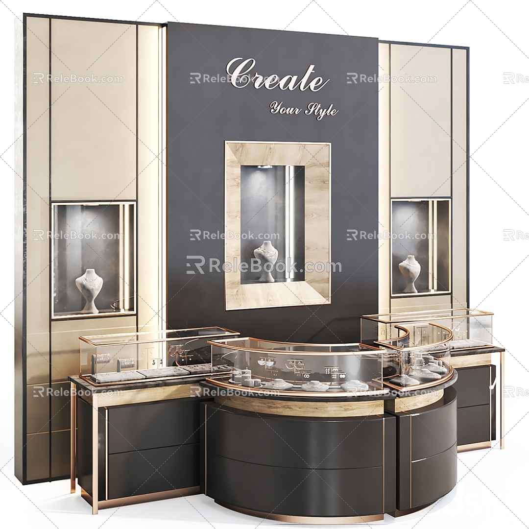 Modern Jewelry Counter 3d model