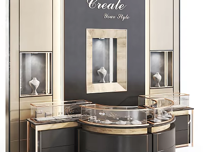 Modern Jewelry Counter 3d model