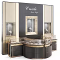 Elegant Shopping Mall Jewelry Counter With Glass Display Cases And Mirror Design For Stylish Jewelry