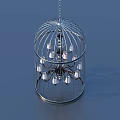 Modern Birdcage Shaped Chandelier With Metal Frame And Multiple Bulbs