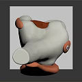 Leg Muscle Bone Anatomical Model With White Bones Orange Muscles White Square Base Dark Background